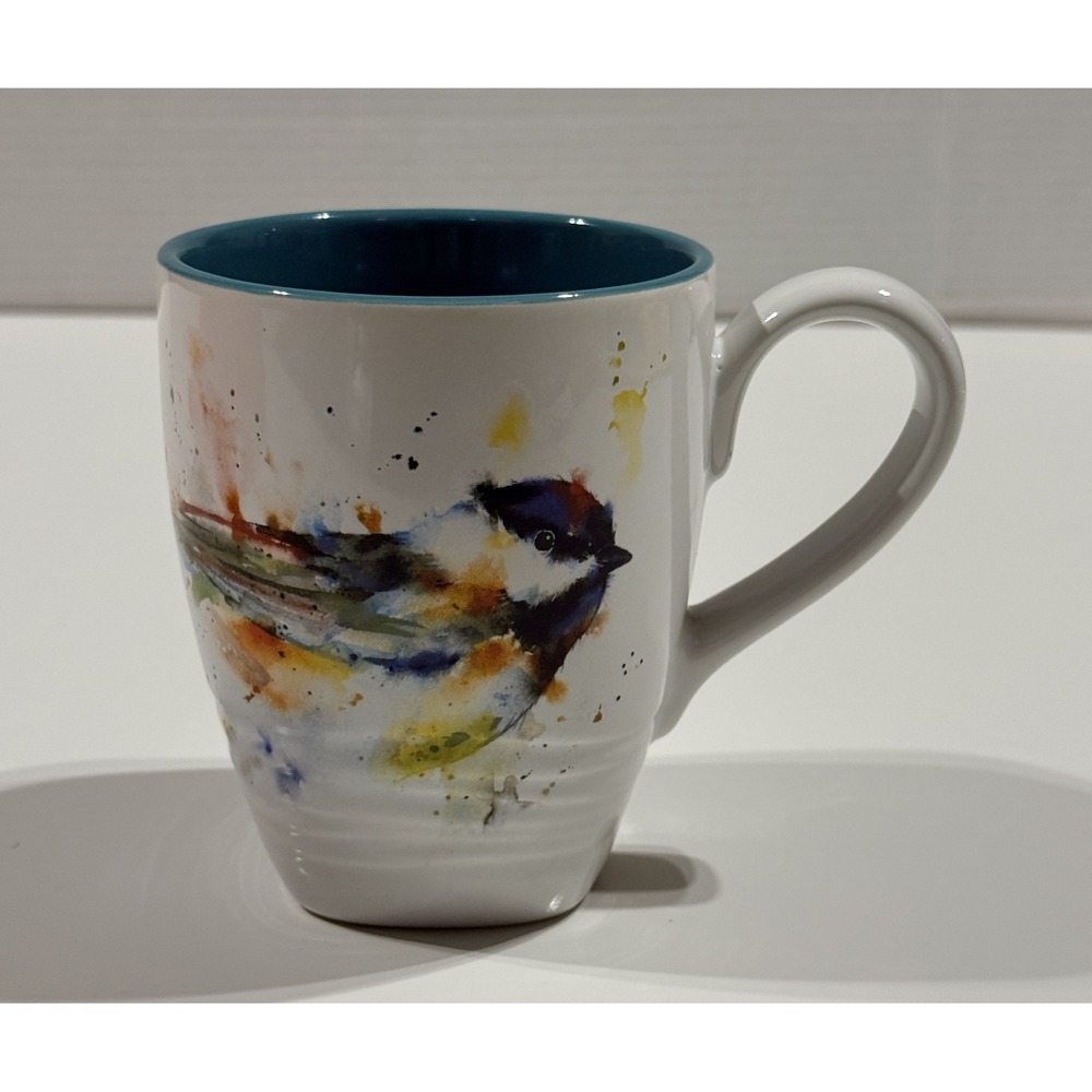 DEAN CROUSER Big Sky Carvers Watercolor Chickadee Bird Ceramic Coffee Mug Cup